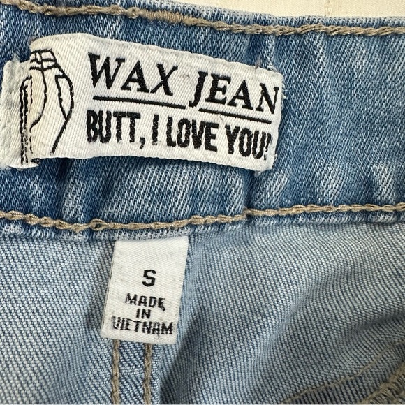 Wax Jean Butt, I Love You Light Blue Denim Women's Shorts - Picture 8 of 10